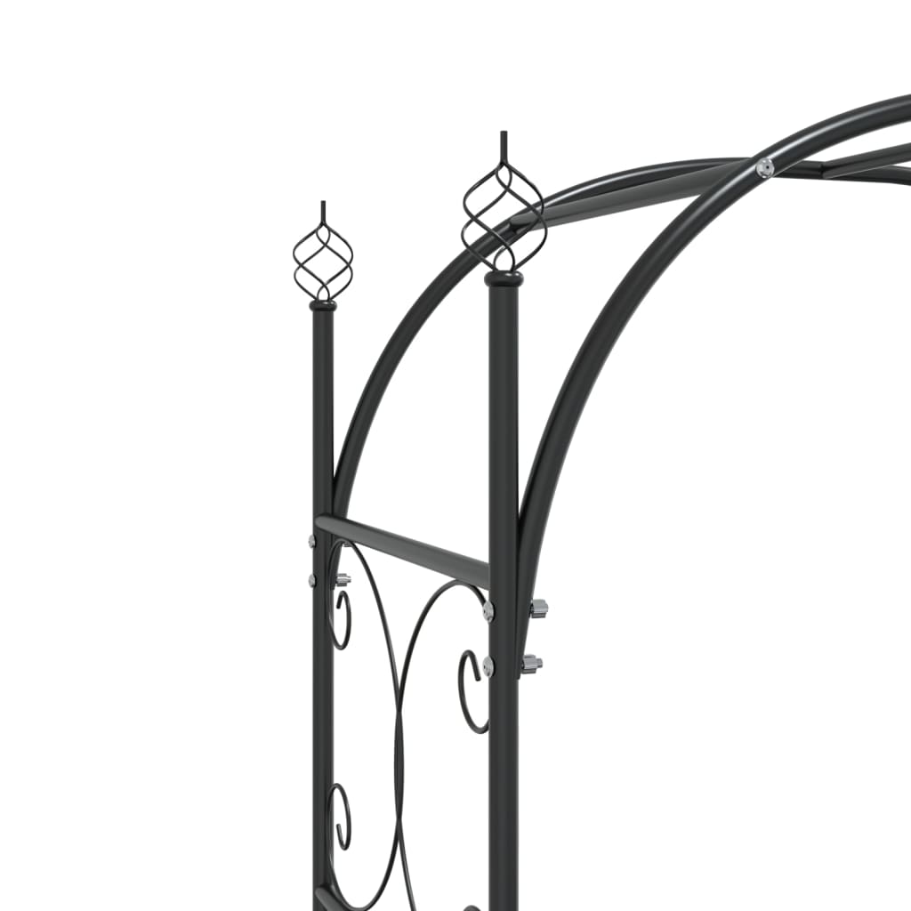 Tuinboog met poort 108x45x235 cm staal zwart Tuinbogen, latwerk & pergola's | Creëer jouw Trendy Thuis | Gratis bezorgd & Retour | Trendy.nl