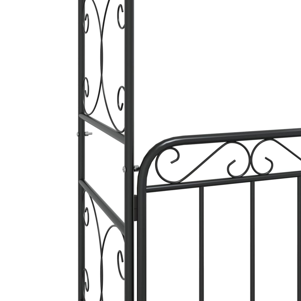 Tuinboog met poort 108x45x235 cm staal zwart Tuinbogen, latwerk & pergola's | Creëer jouw Trendy Thuis | Gratis bezorgd & Retour | Trendy.nl