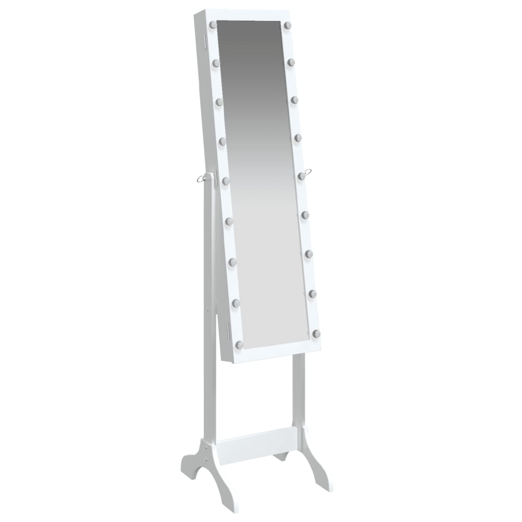 Spiegel vrijstaand met LED's 34x37x146 cm wit Spiegels | Creëer jouw Trendy Thuis | Gratis bezorgd & Retour | Trendy.nl