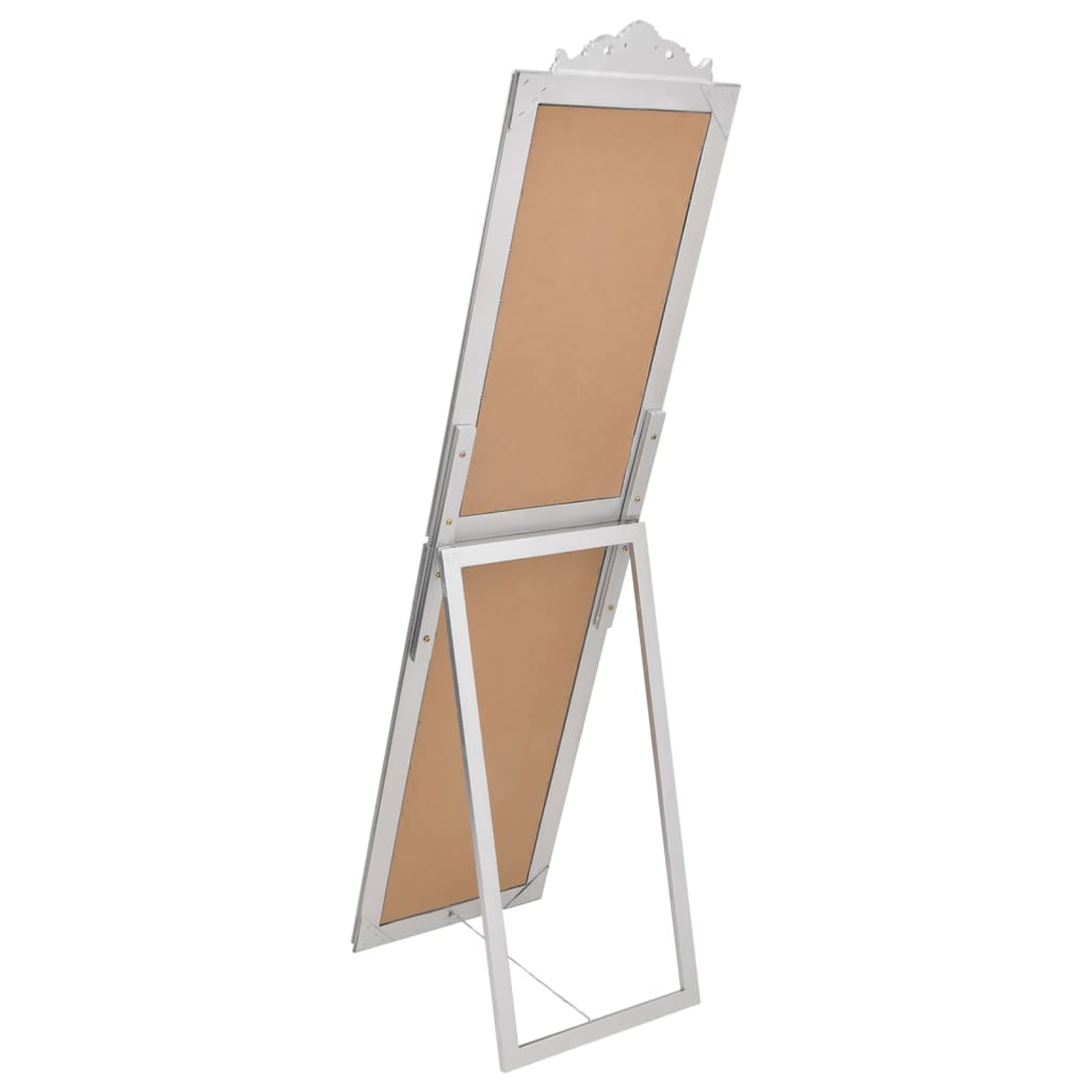 Spiegel vrijstaand 45x180 cm wit zilverkleurig Spiegels | Creëer jouw Trendy Thuis | Gratis bezorgd & Retour | Trendy.nl