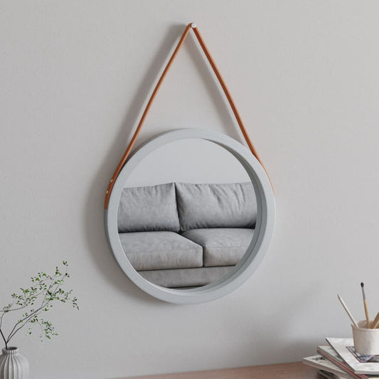 Wandspiegel met band Ø 45 cm zilverkleurig Spiegels | Creëer jouw Trendy Thuis | Gratis bezorgd & Retour | Trendy.nl