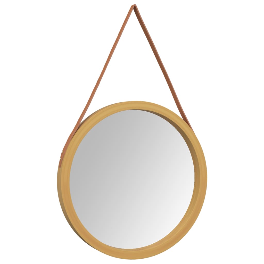 Wandspiegel met band Ø 55 cm goudkleurig Spiegels | Creëer jouw Trendy Thuis | Gratis bezorgd & Retour | Trendy.nl