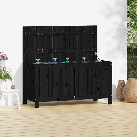 Tuinbox 115x49x60 cm massief grenenhout zwart
