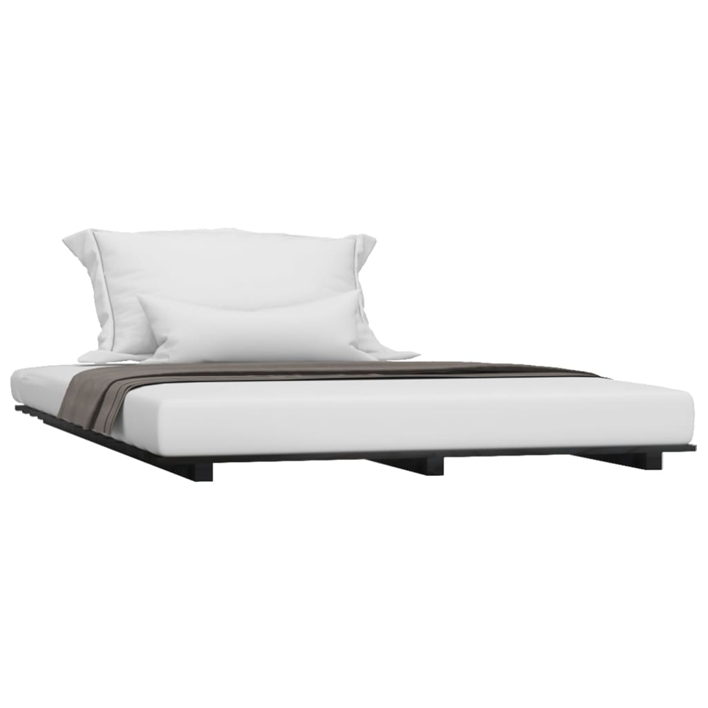 Bedframe massief grenenhout zwart 140x190 cm Bedden & bedframes | Creëer jouw Trendy Thuis | Gratis bezorgd & Retour | Trendy.nl