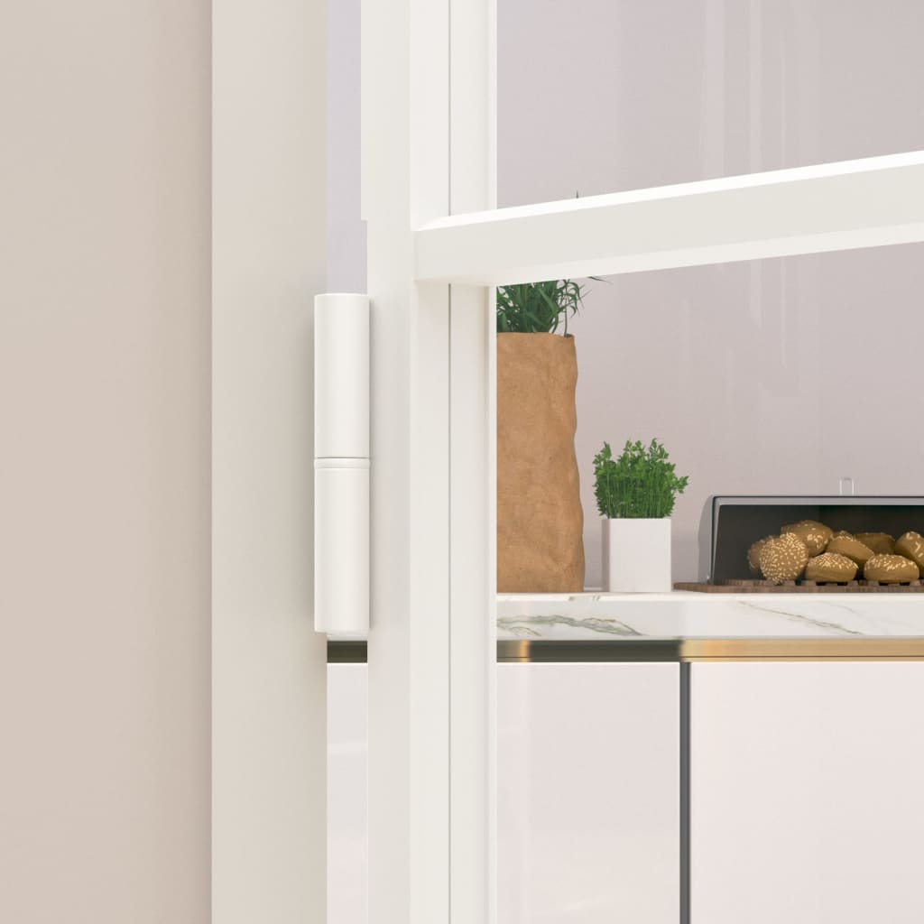 Binnendeur 102x201,5 cm gehard glas en aluminium smal wit Voordeuren | Creëer jouw Trendy Thuis | Gratis bezorgd & Retour | Trendy.nl