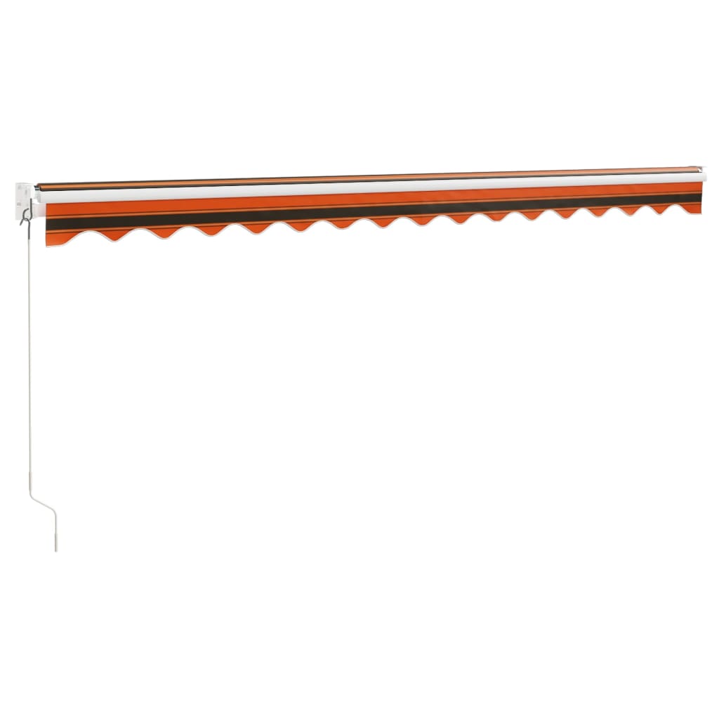 Luifel uittrekbaar 4,5x3 m stof en aluminium oranje en bruin