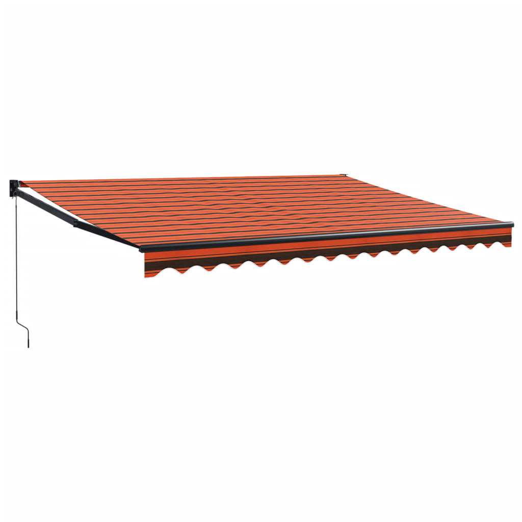 Luifel uittrekbaar 4,5x3 m stof en aluminium oranje en bruin