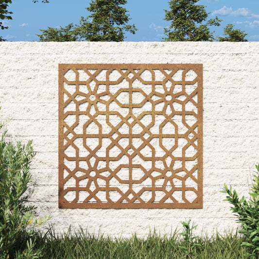 Wanddecoratie tuin Moors ontwerp 55x55 cm cortenstaal