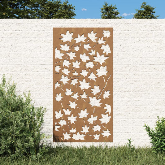 Wanddecoratie tuin esdoornbladontwerp 105x55 cm cortenstaal