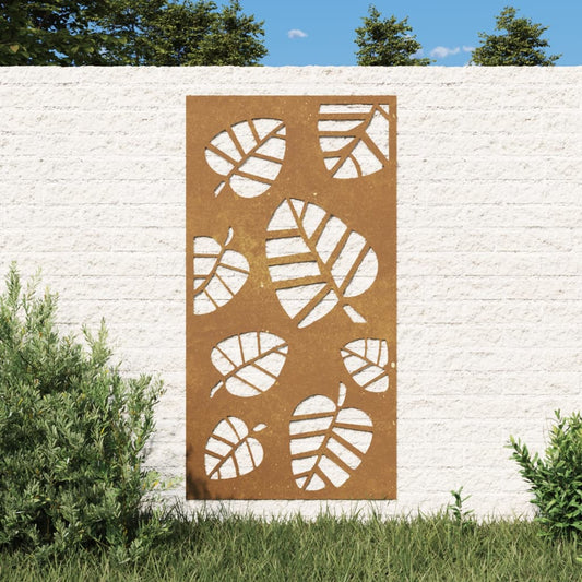 Wanddecoratie tuin bladontwerp 105x55 cm cortenstaal
