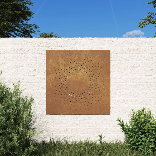 Wanddecoratie tuin zonontwerp 55x55 cm cortenstaal