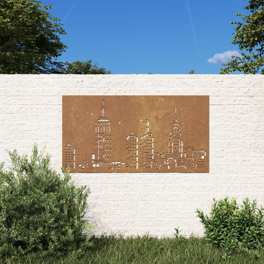 Wanddecoratie tuin skyline-ontwerp 105x55 cm cortenstaal Posters, prenten & kunstwerken | Creëer jouw Trendy Thuis | Gratis bezorgd & Retour | Trendy.nl