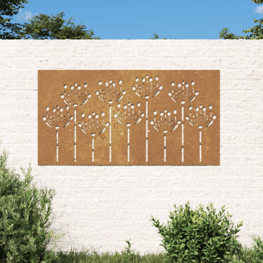 Wanddecoratie tuin bloemenontwerp 105x55 cm cortenstaal Posters, prenten & kunstwerken | Creëer jouw Trendy Thuis | Gratis bezorgd & Retour | Trendy.nl
