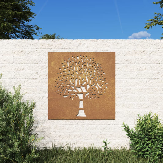 Wanddecoratie tuin boomontwerp 55x55 cm cortenstaal Posters, prenten & kunstwerken | Creëer jouw Trendy Thuis | Gratis bezorgd & Retour | Trendy.nl