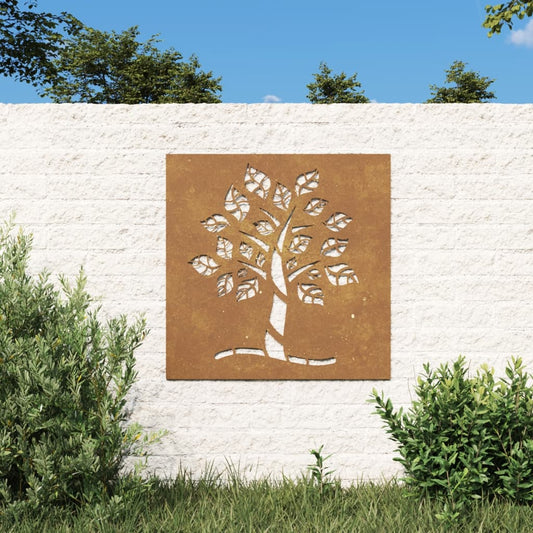 Wanddecoratie tuin boomontwerp 55x55 cm cortenstaal Posters, prenten & kunstwerken | Creëer jouw Trendy Thuis | Gratis bezorgd & Retour | Trendy.nl