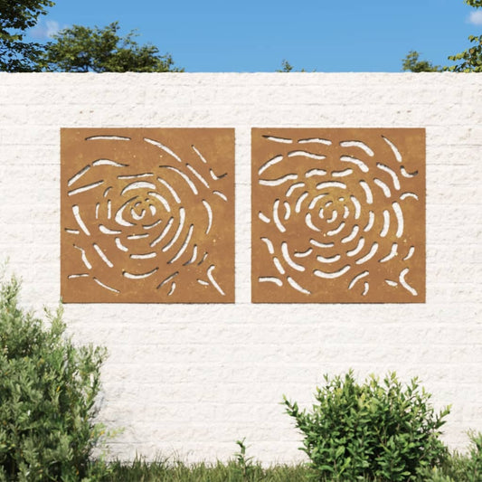 Wanddecoratie tuin 2 st rozenontwerp 55x55 cm cortenstaal Posters, prenten & kunstwerken | Creëer jouw Trendy Thuis | Gratis bezorgd & Retour | Trendy.nl