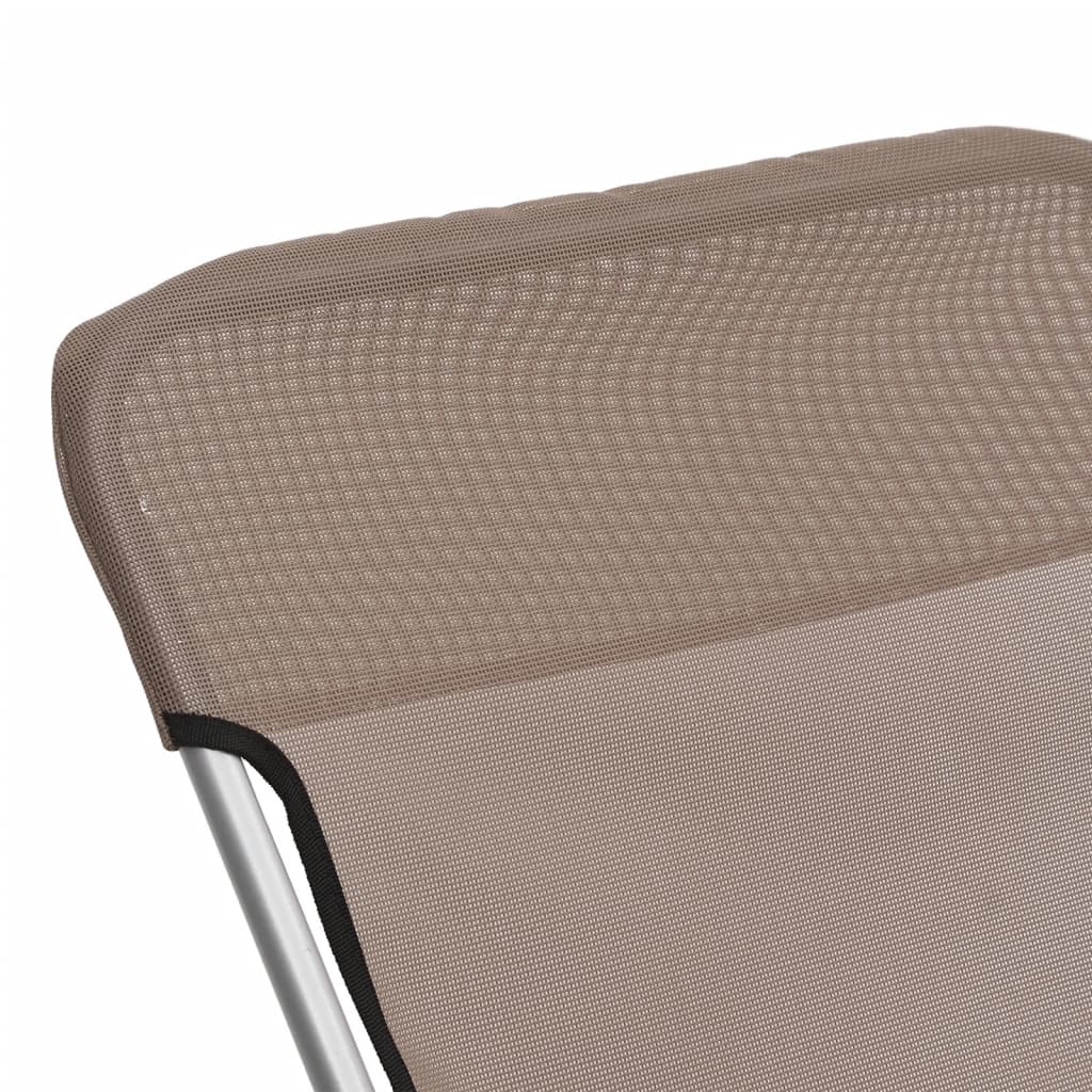 Strandstoelen 2 st textileen en gepoedercoat staal bruin Ligstoelen | Creëer jouw Trendy Thuis | Gratis bezorgd & Retour | Trendy.nl