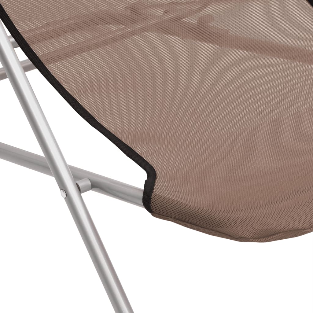 Strandstoelen 2 st textileen en gepoedercoat staal bruin Ligstoelen | Creëer jouw Trendy Thuis | Gratis bezorgd & Retour | Trendy.nl