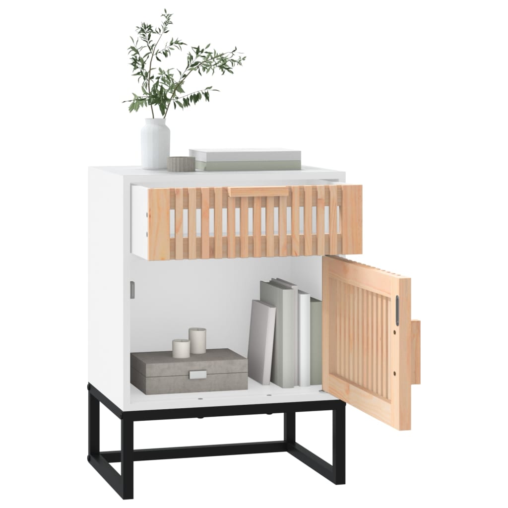 Nachtkastjes 2 st 40x30x55,5 cm bewerkt hout en ijzer wit Nachtkastjes | Creëer jouw Trendy Thuis | Gratis bezorgd & Retour | Trendy.nl