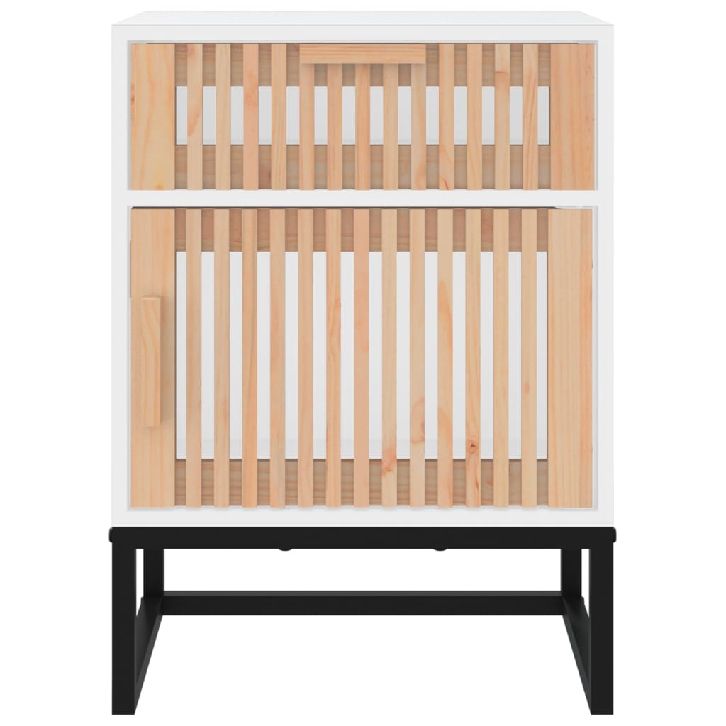 Nachtkastjes 2 st 40x30x55,5 cm bewerkt hout en ijzer wit Nachtkastjes | Creëer jouw Trendy Thuis | Gratis bezorgd & Retour | Trendy.nl