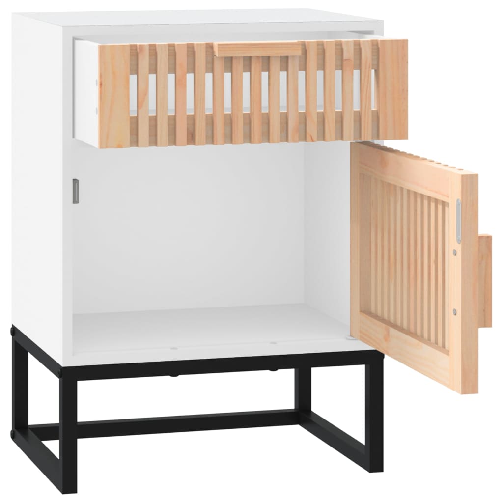 Nachtkastjes 2 st 40x30x55,5 cm bewerkt hout en ijzer wit Nachtkastjes | Creëer jouw Trendy Thuis | Gratis bezorgd & Retour | Trendy.nl