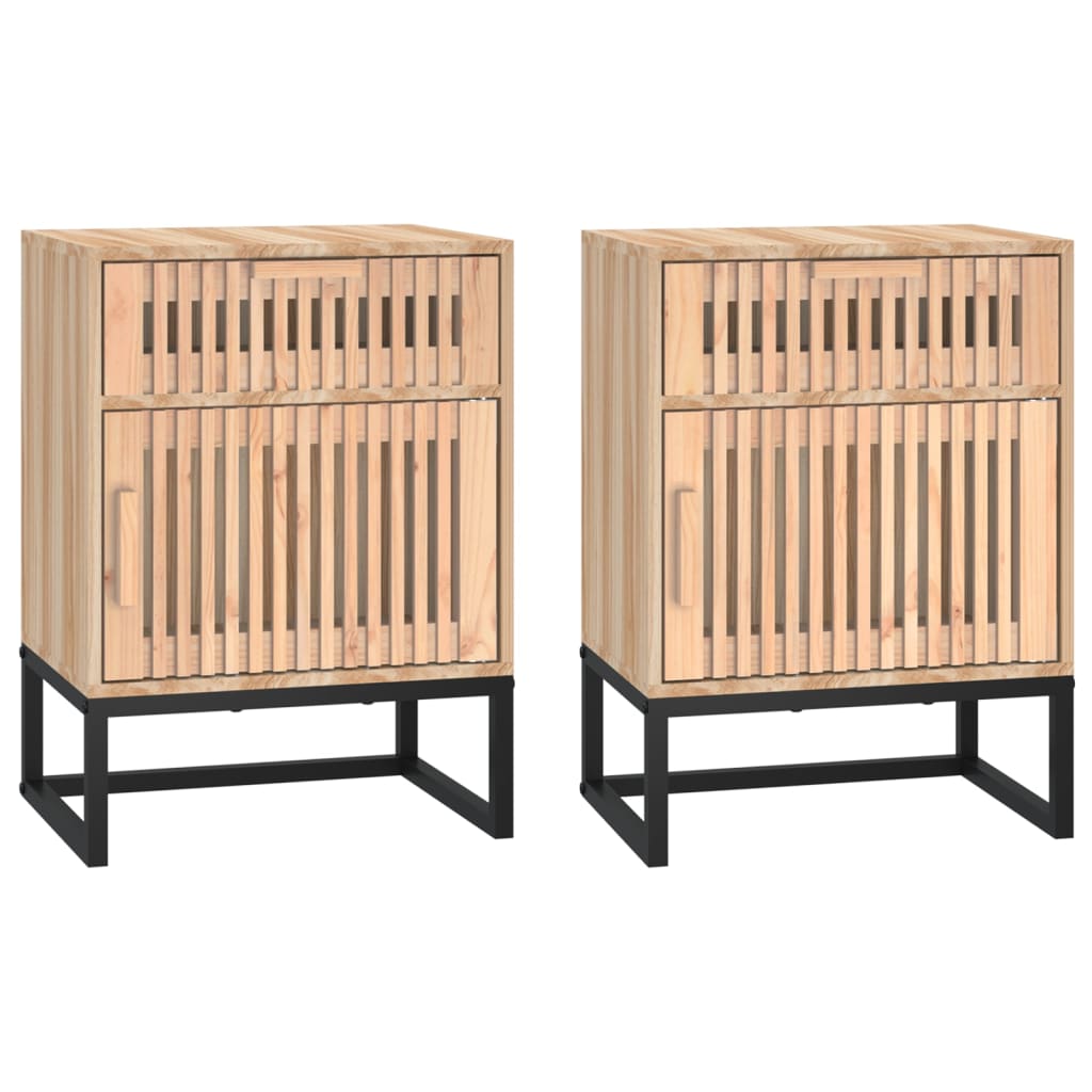 Nachtkastjes 2 st 40x30x55,5 cm bewerkt hout en ijzer Nachtkastjes | Creëer jouw Trendy Thuis | Gratis bezorgd & Retour | Trendy.nl