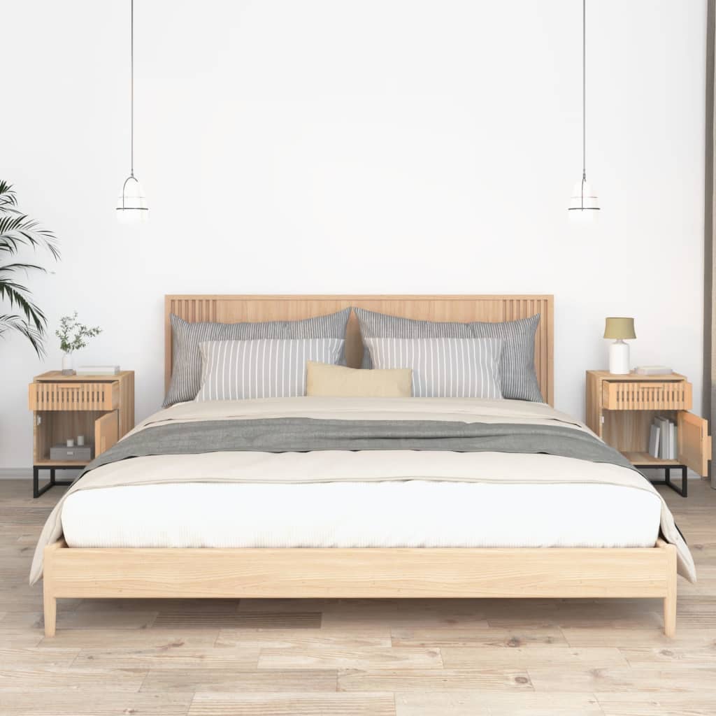 Nachtkastjes 2 st 40x30x55,5 cm bewerkt hout en ijzer Nachtkastjes | Creëer jouw Trendy Thuis | Gratis bezorgd & Retour | Trendy.nl