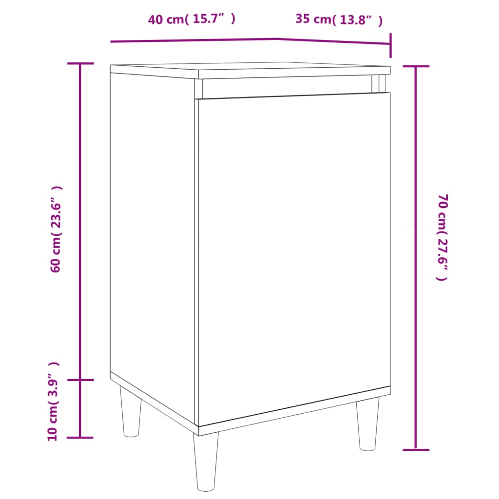 Nachtkastje 40x35x70 cm bewerkt hout wit Nachtkastjes | Creëer jouw Trendy Thuis | Gratis bezorgd & Retour | Trendy.nl