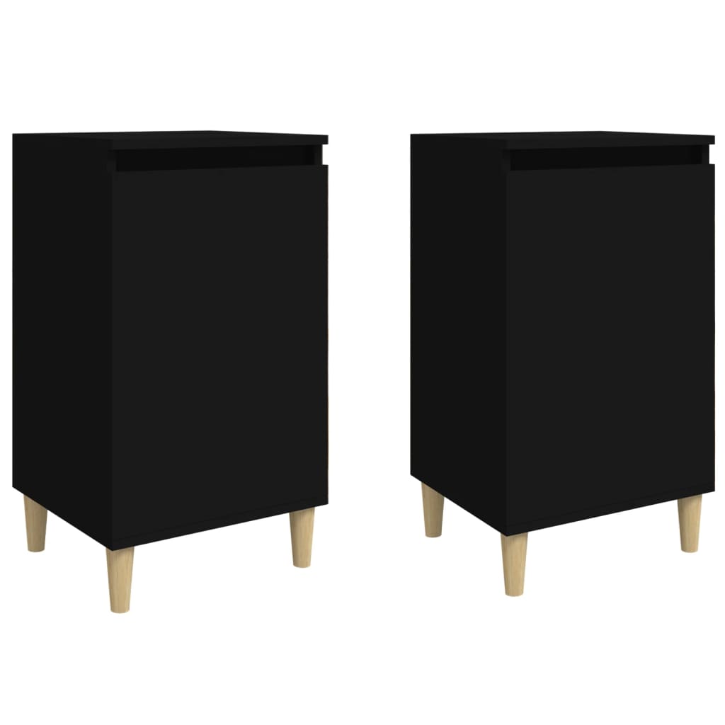Nachtkastjes 2 st 40x35x70 cm bewerkt hout zwart Nachtkastjes | Creëer jouw Trendy Thuis | Gratis bezorgd & Retour | Trendy.nl