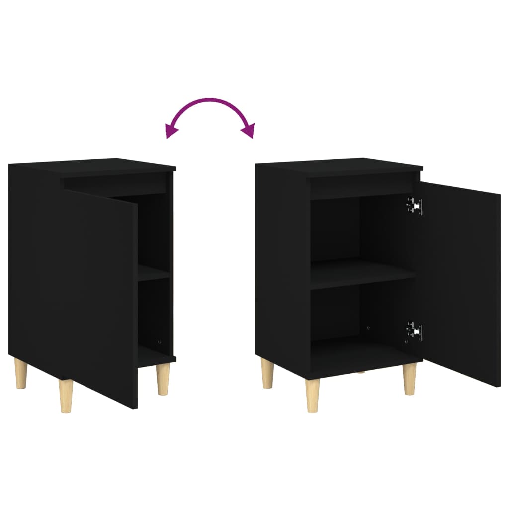 Nachtkastjes 2 st 40x35x70 cm bewerkt hout zwart Nachtkastjes | Creëer jouw Trendy Thuis | Gratis bezorgd & Retour | Trendy.nl