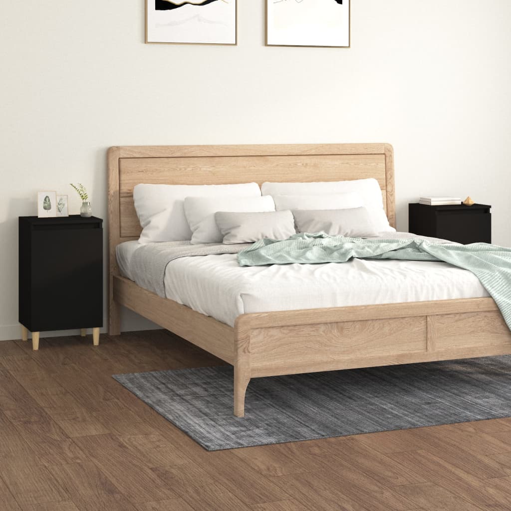 Nachtkastjes 2 st 40x35x70 cm bewerkt hout zwart Nachtkastjes | Creëer jouw Trendy Thuis | Gratis bezorgd & Retour | Trendy.nl