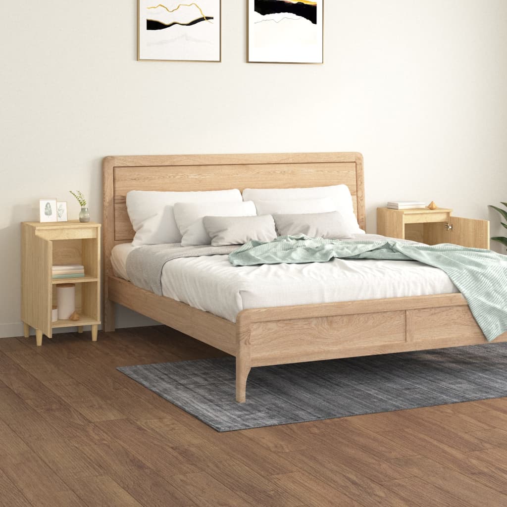 Nachtkastjes 2 st 40x35x70 cm bewerkt hout sonoma eikenkleurig Nachtkastjes | Creëer jouw Trendy Thuis | Gratis bezorgd & Retour | Trendy.nl