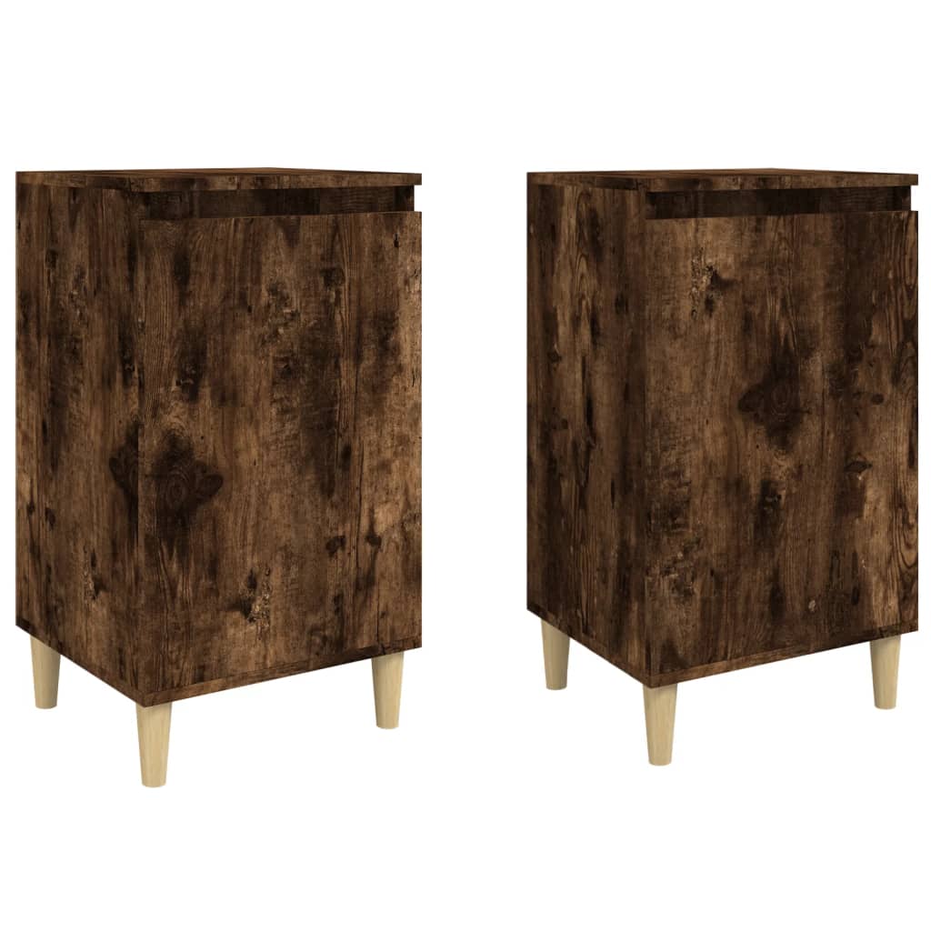 Nachtkastjes 2 st 40x35x70 cm bewerkt hout gerookt eikenkleurig Nachtkastjes | Creëer jouw Trendy Thuis | Gratis bezorgd & Retour | Trendy.nl