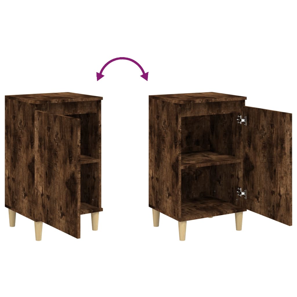 Nachtkastjes 2 st 40x35x70 cm bewerkt hout gerookt eikenkleurig Nachtkastjes | Creëer jouw Trendy Thuis | Gratis bezorgd & Retour | Trendy.nl