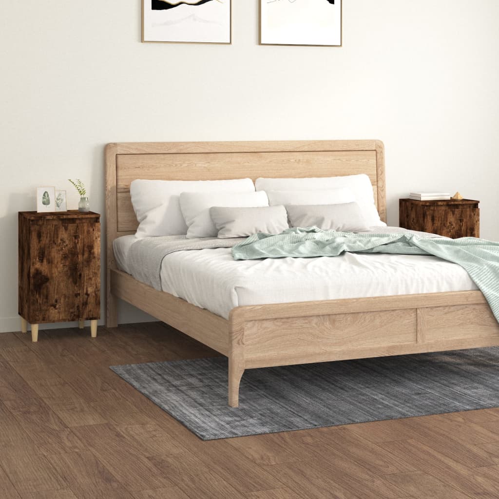 Nachtkastjes 2 st 40x35x70 cm bewerkt hout gerookt eikenkleurig Nachtkastjes | Creëer jouw Trendy Thuis | Gratis bezorgd & Retour | Trendy.nl