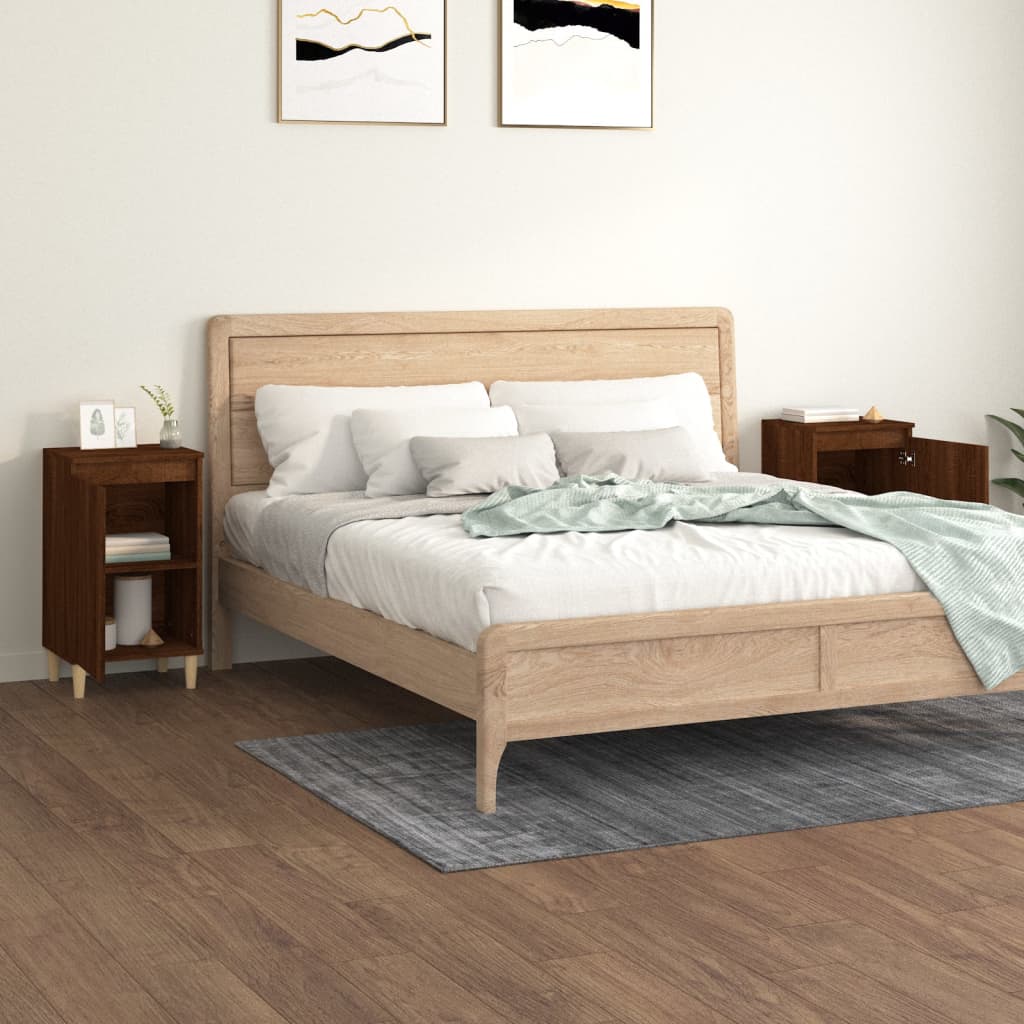 Nachtkastjes 2 st 40x35x70 cm bewerkt hout bruin eikenkleur Nachtkastjes | Creëer jouw Trendy Thuis | Gratis bezorgd & Retour | Trendy.nl