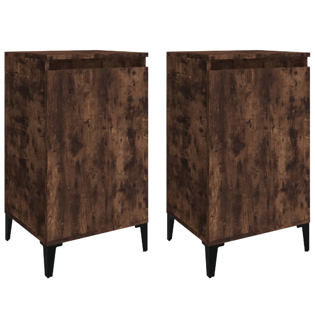 Nachtkastjes 2 st 40x35x70 cm bewerkt hout gerookt eikenkleurig Nachtkastjes | Creëer jouw Trendy Thuis | Gratis bezorgd & Retour | Trendy.nl