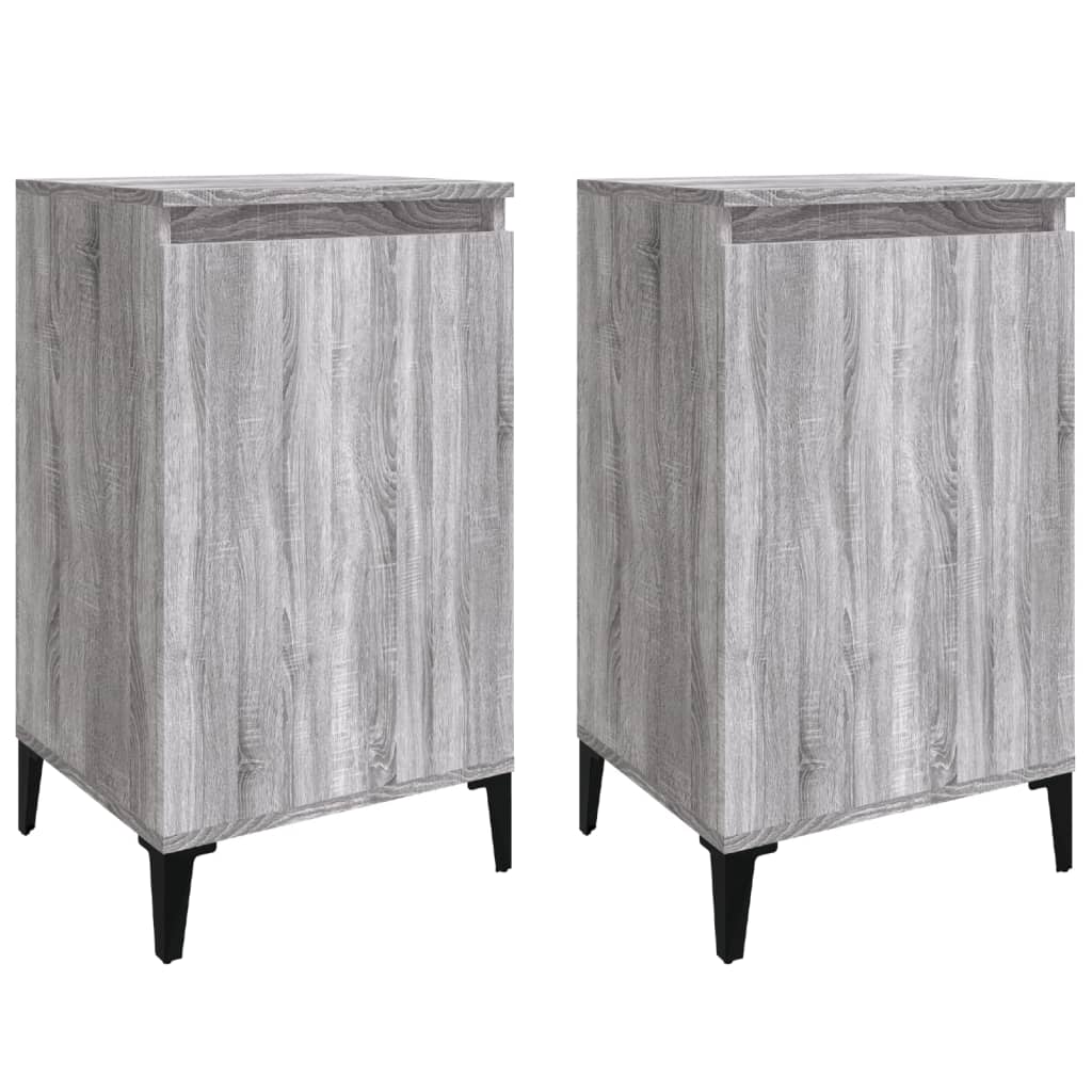 Nachtkastjes 2 st 40x35x70 cm bewerkt hout grijs sonoma eiken Nachtkastjes | Creëer jouw Trendy Thuis | Gratis bezorgd & Retour | Trendy.nl