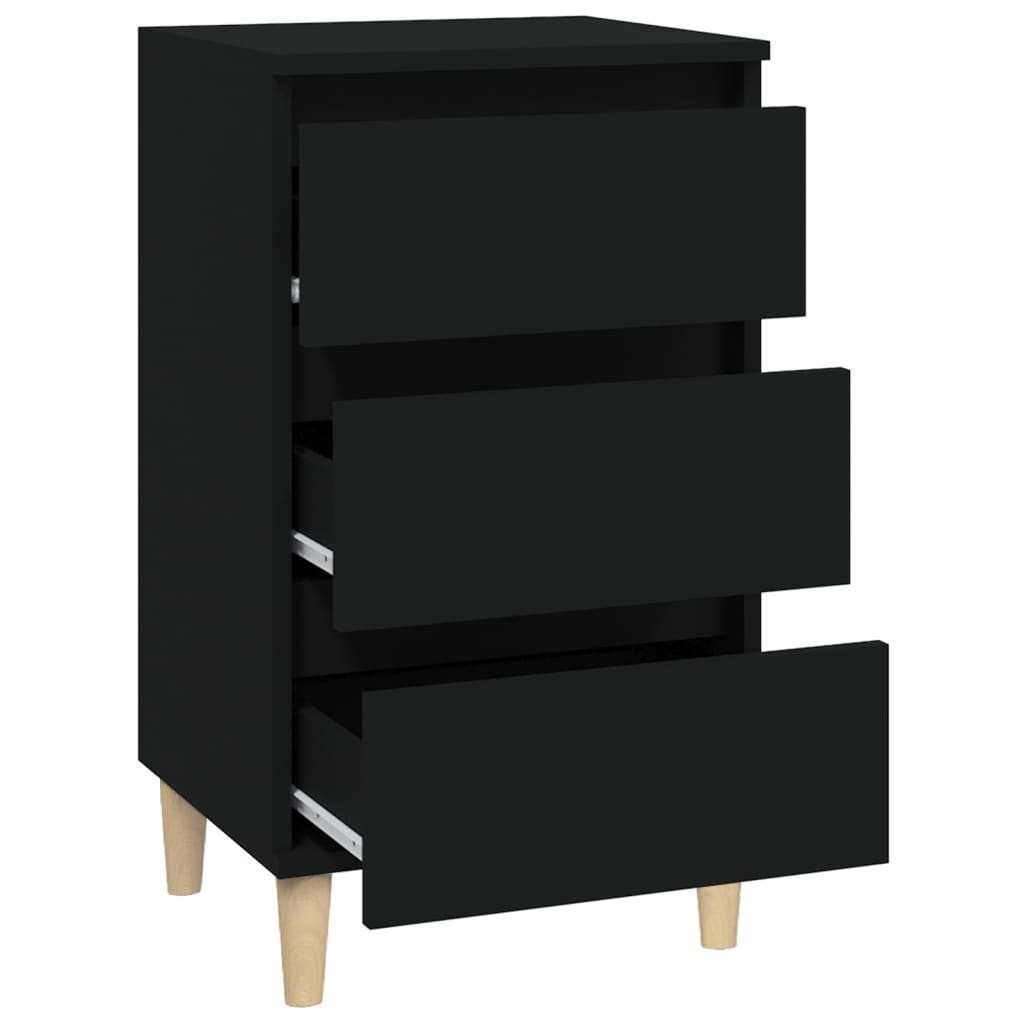 Nachtkastje 40x35x70 cm bewerkt hout zwart Nachtkastjes | Creëer jouw Trendy Thuis | Gratis bezorgd & Retour | Trendy.nl