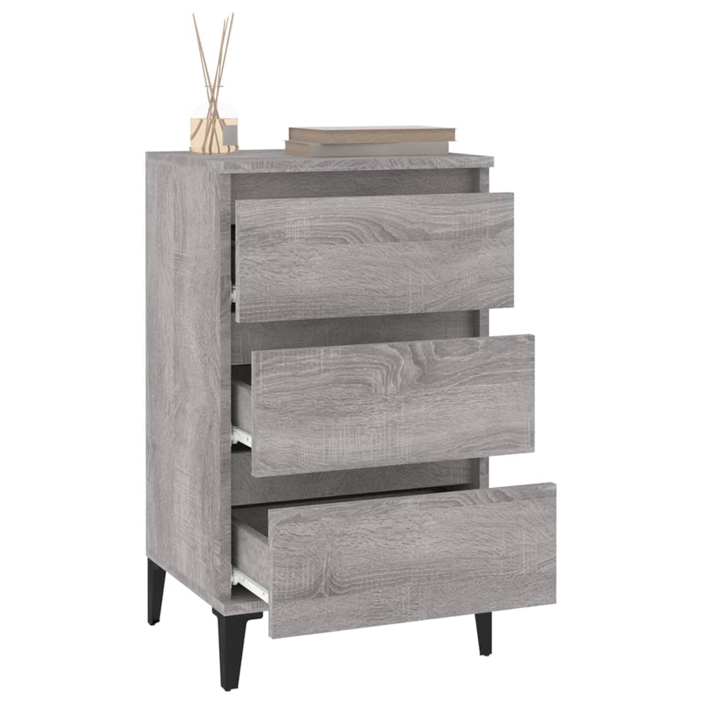 Nachtkastje 40x35x70 cm bewerkt hout grijs sonoma eikenkleurig Nachtkastjes | Creëer jouw Trendy Thuis | Gratis bezorgd & Retour | Trendy.nl