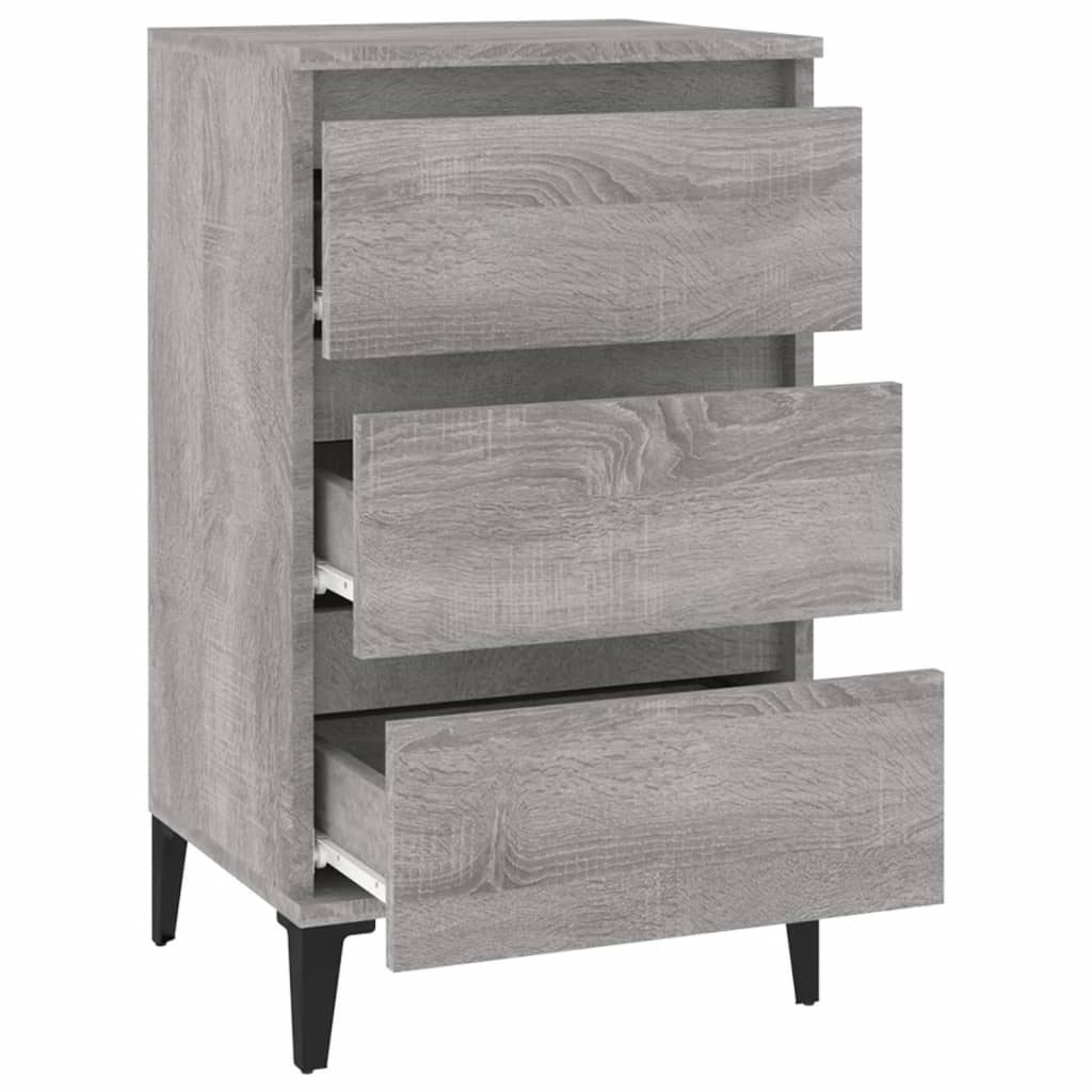 Nachtkastje 40x35x70 cm bewerkt hout grijs sonoma eikenkleurig Nachtkastjes | Creëer jouw Trendy Thuis | Gratis bezorgd & Retour | Trendy.nl