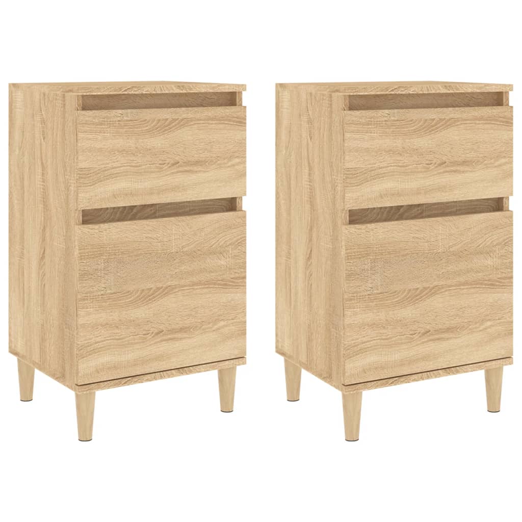 Nachtkastjes 2 st 40x35x70 cm bewerkt hout sonoma eikenkleurig Nachtkastjes | Creëer jouw Trendy Thuis | Gratis bezorgd & Retour | Trendy.nl