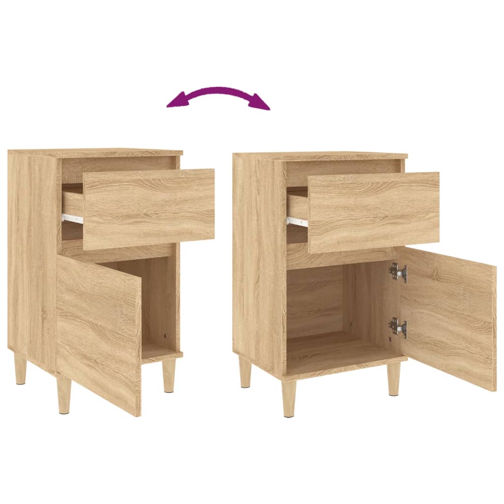 Nachtkastjes 2 st 40x35x70 cm bewerkt hout sonoma eikenkleurig Nachtkastjes | Creëer jouw Trendy Thuis | Gratis bezorgd & Retour | Trendy.nl