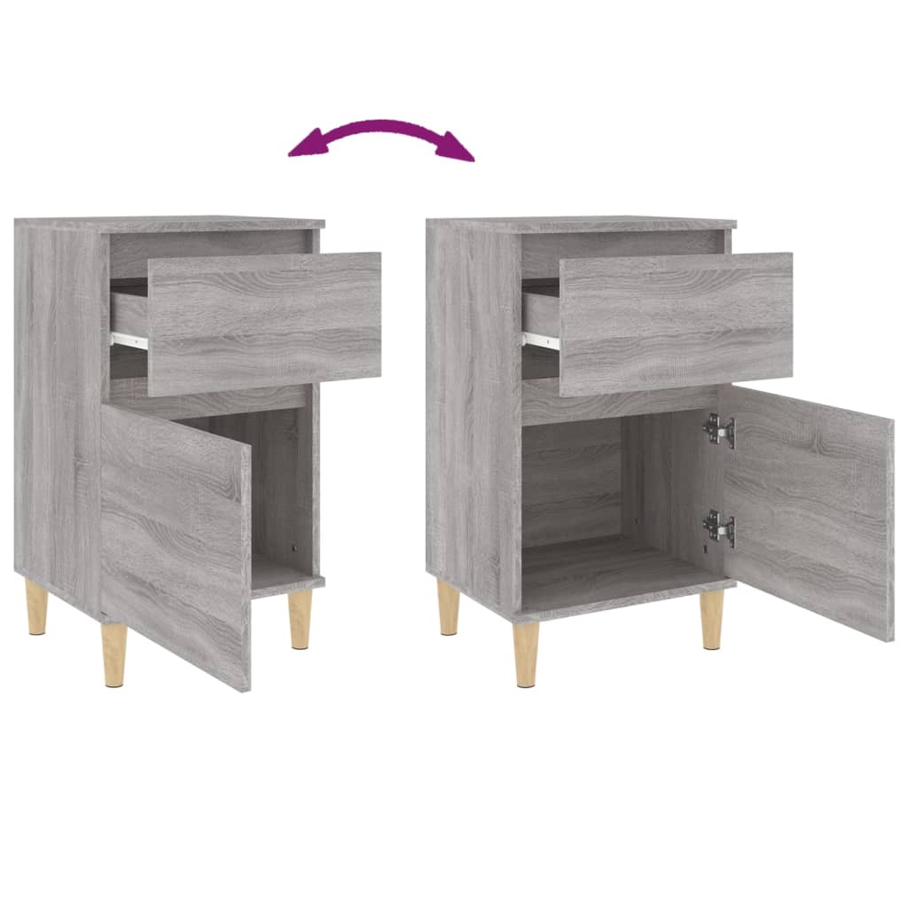 Nachtkastje 40x35x70 cm bewerkt hout grijs sonoma eikenkleurig Nachtkastjes | Creëer jouw Trendy Thuis | Gratis bezorgd & Retour | Trendy.nl