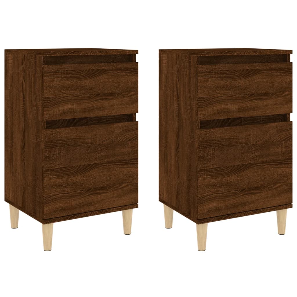 Nachtkastjes 2 st 40x35x70 cm bewerkt hout bruin eikenkleur Nachtkastjes | Creëer jouw Trendy Thuis | Gratis bezorgd & Retour | Trendy.nl