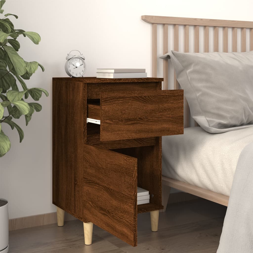 Nachtkastjes 2 st 40x35x70 cm bewerkt hout bruin eikenkleur Nachtkastjes | Creëer jouw Trendy Thuis | Gratis bezorgd & Retour | Trendy.nl