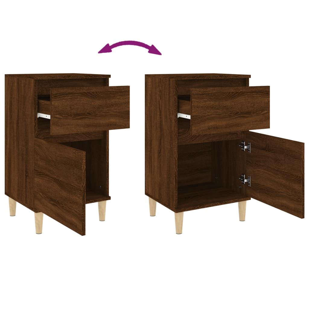 Nachtkastjes 2 st 40x35x70 cm bewerkt hout bruin eikenkleur Nachtkastjes | Creëer jouw Trendy Thuis | Gratis bezorgd & Retour | Trendy.nl