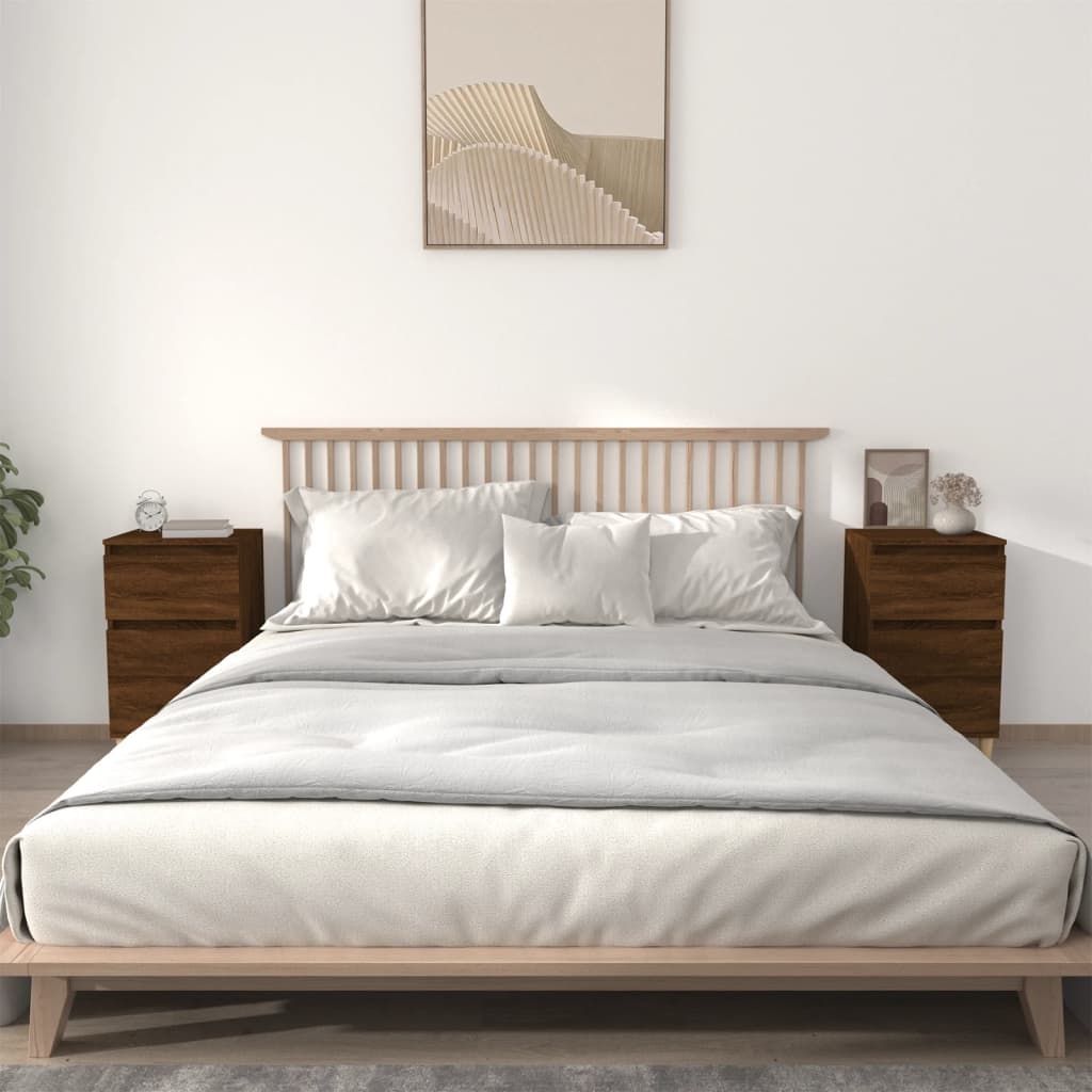 Nachtkastjes 2 st 40x35x70 cm bewerkt hout bruin eikenkleur Nachtkastjes | Creëer jouw Trendy Thuis | Gratis bezorgd & Retour | Trendy.nl