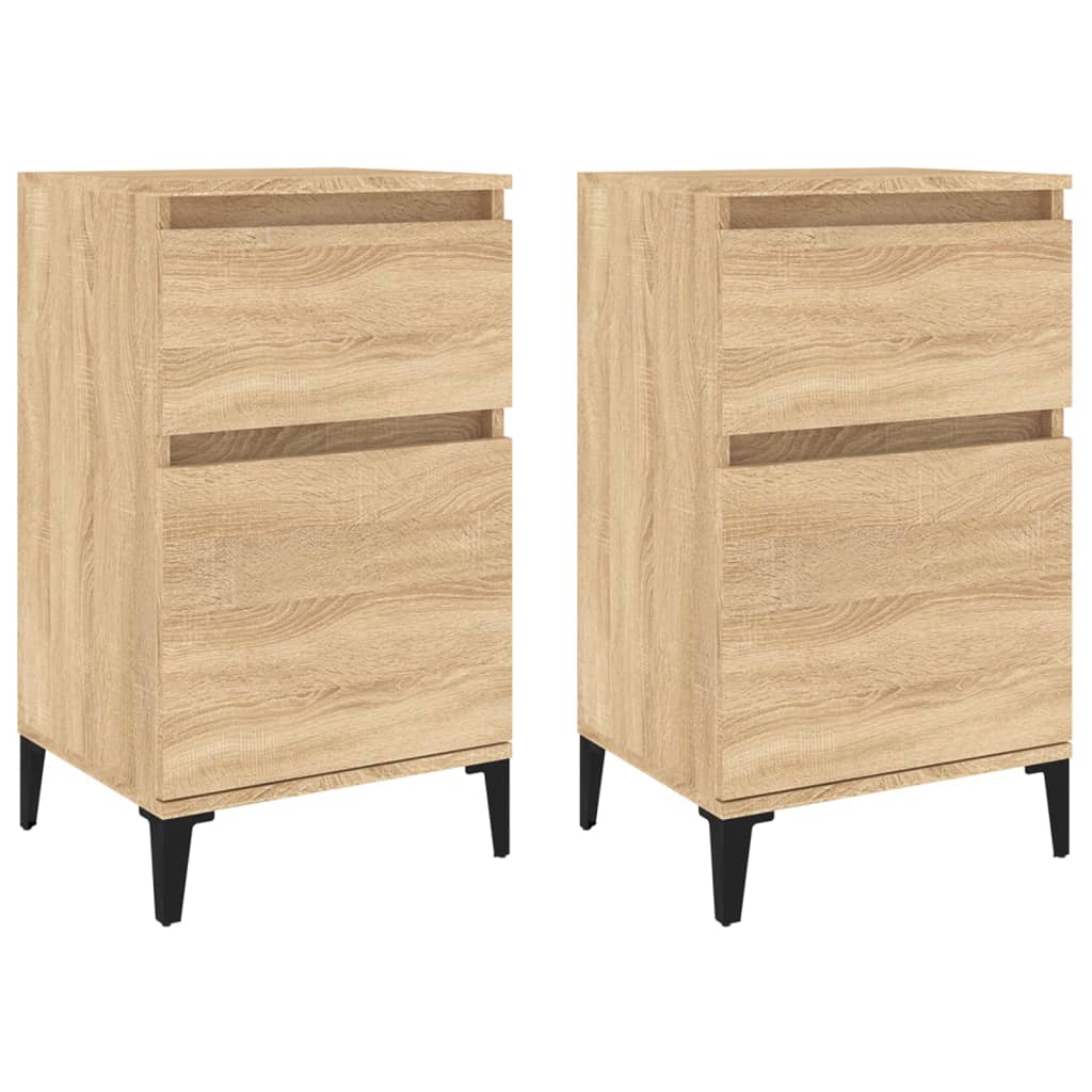 Nachtkastjes 2 st 40x35x70 cm bewerkt hout sonoma eikenkleurig Nachtkastjes | Creëer jouw Trendy Thuis | Gratis bezorgd & Retour | Trendy.nl