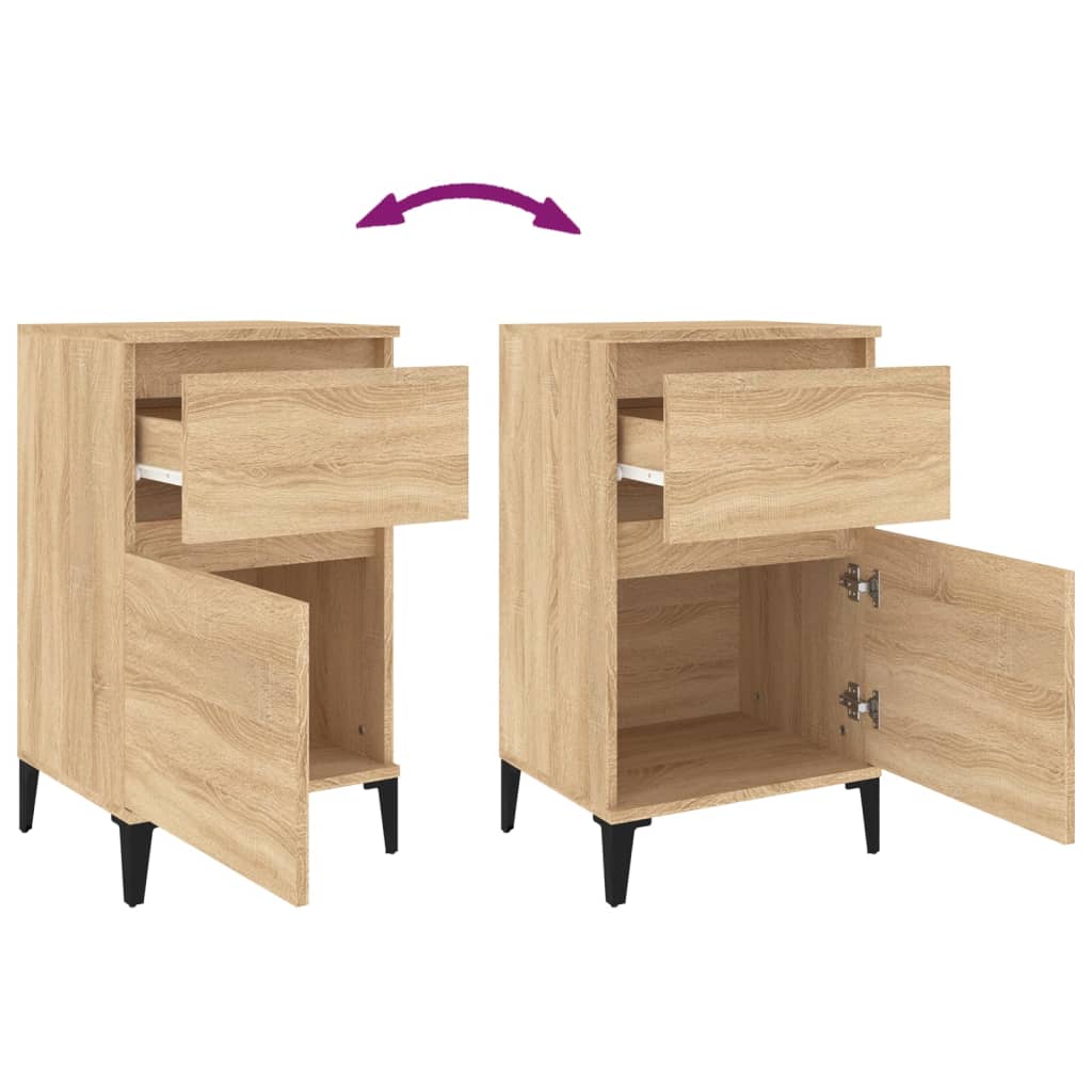 Nachtkastjes 2 st 40x35x70 cm bewerkt hout sonoma eikenkleurig Nachtkastjes | Creëer jouw Trendy Thuis | Gratis bezorgd & Retour | Trendy.nl